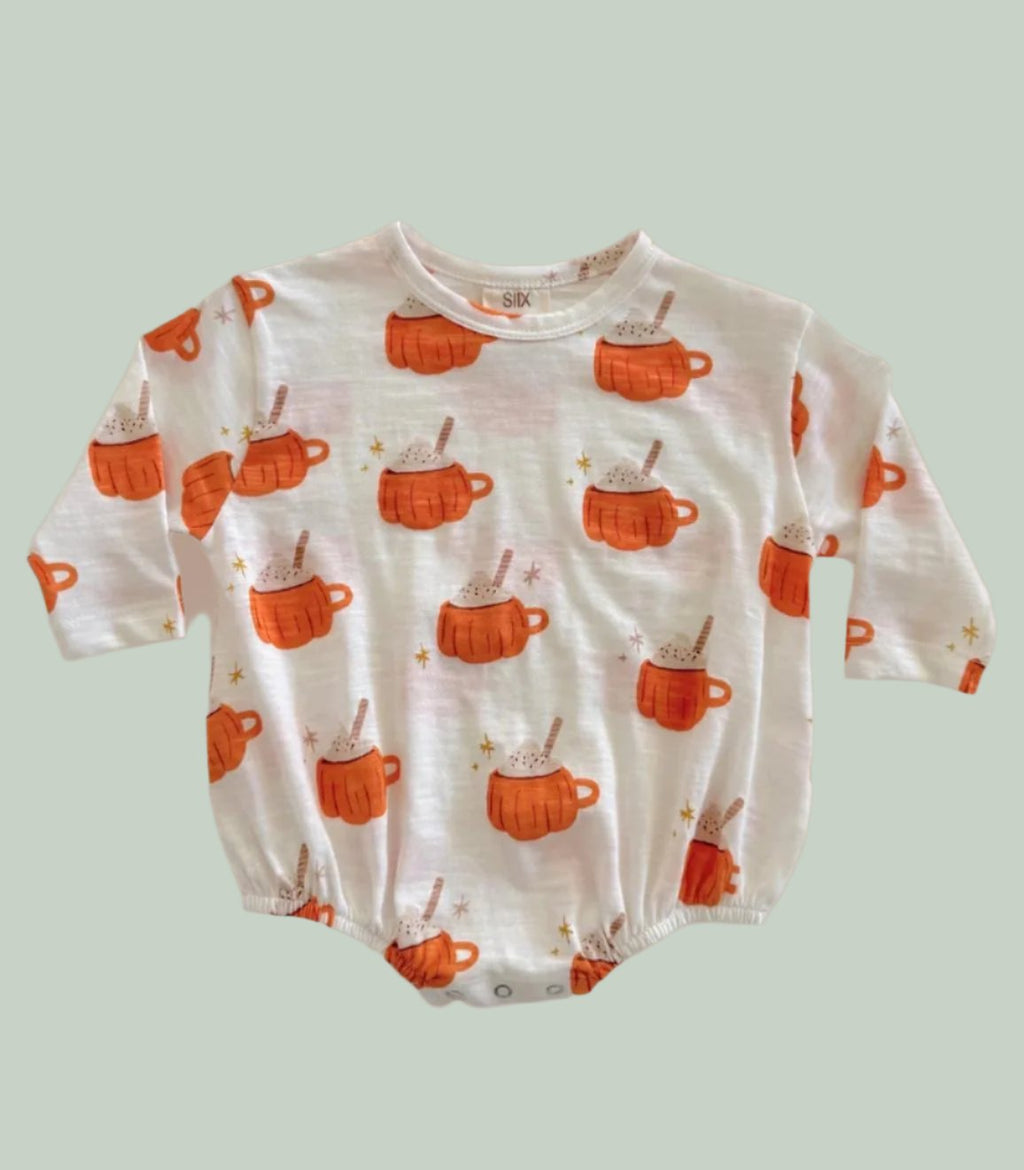 Pumpkin Mug T-Shirt Bubble Romper