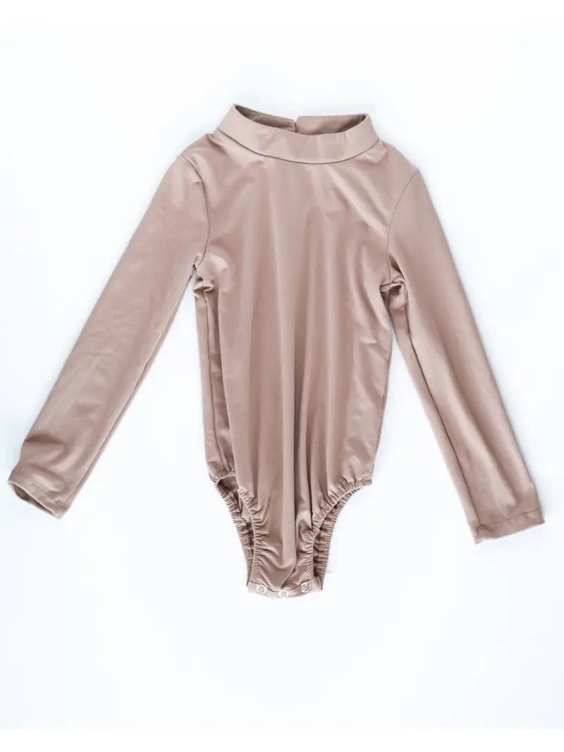 Mock Turtleneck Leotard - Maple Sugar - Loch and Ali's Children's Boutique