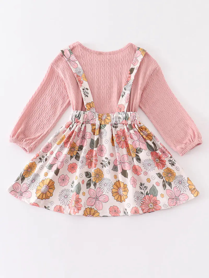 Pink Floral Print Strap Dress - Loch and Ali's Children's Boutique