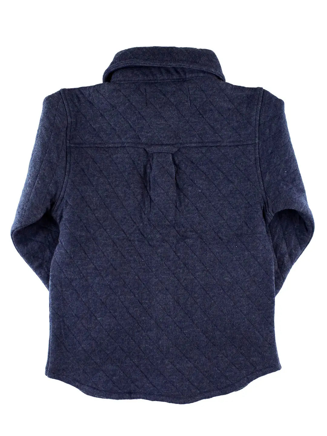 Heather Navy Quilted Knit Long Sleeve Button Down Shirt - Loch and Ali's Children's Boutique