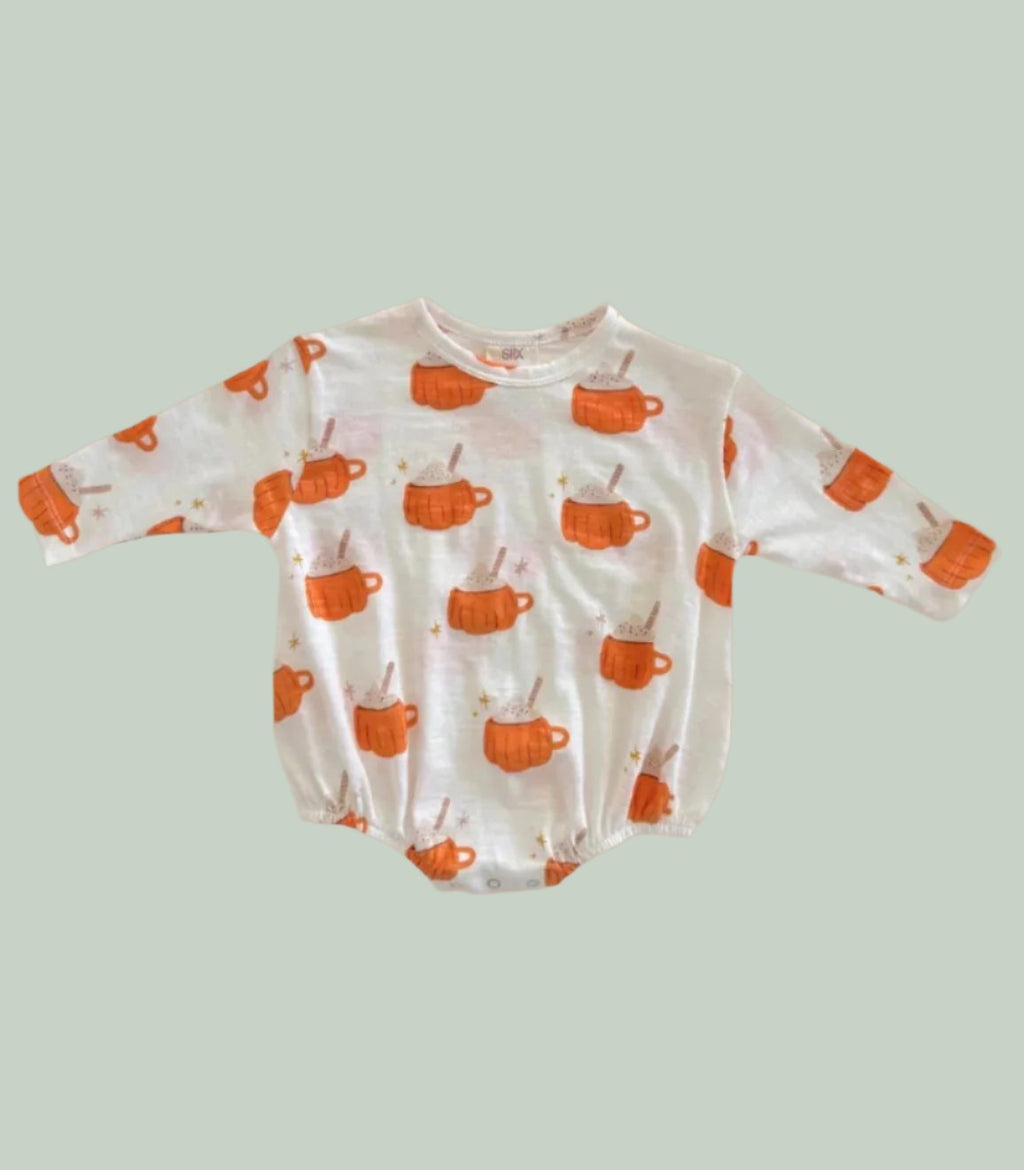 Pumpkin Mug T-Shirt Bubble Romper