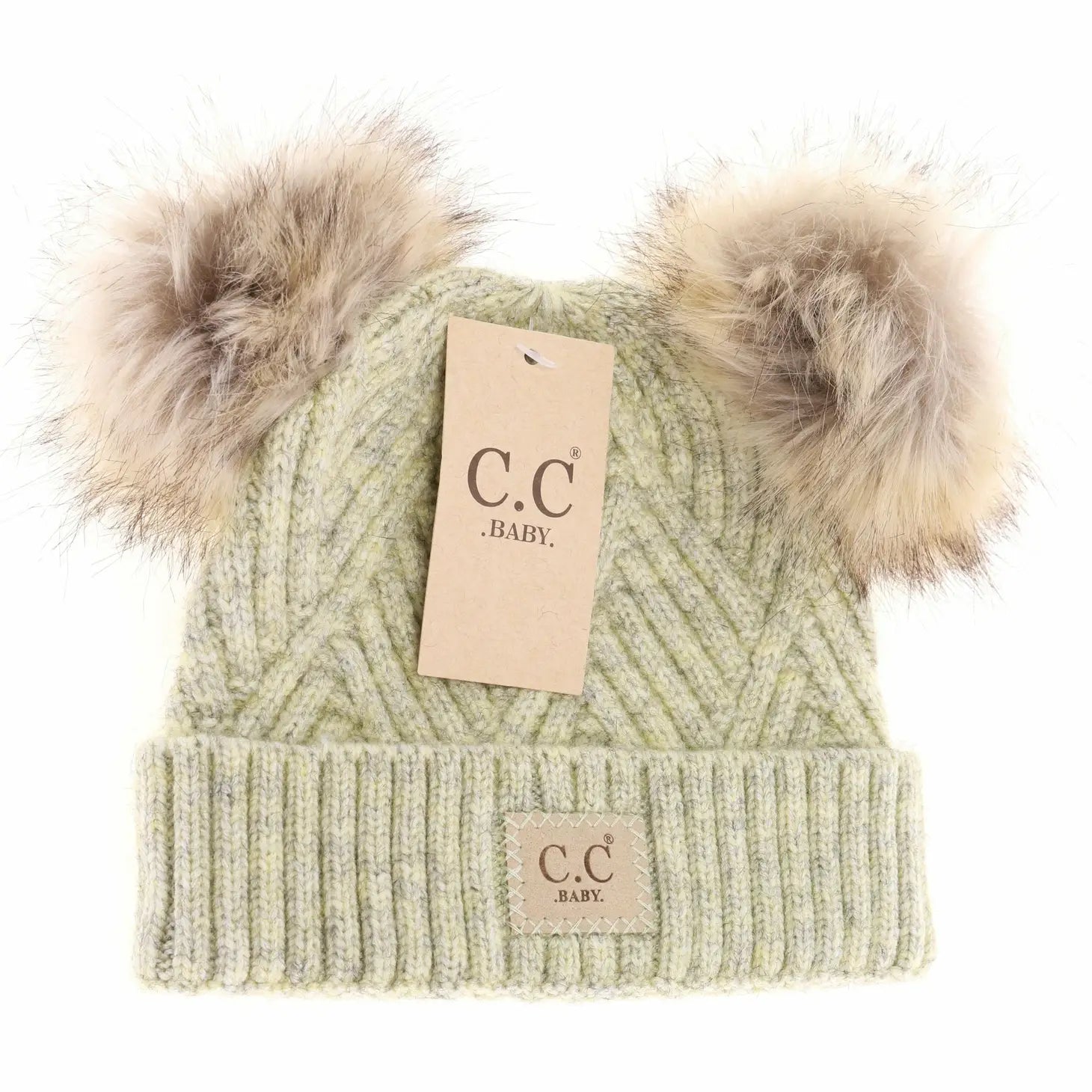 Baby Large Patch Heathered Double Pom C.C Beanie - Loch and Ali's Children's Boutique