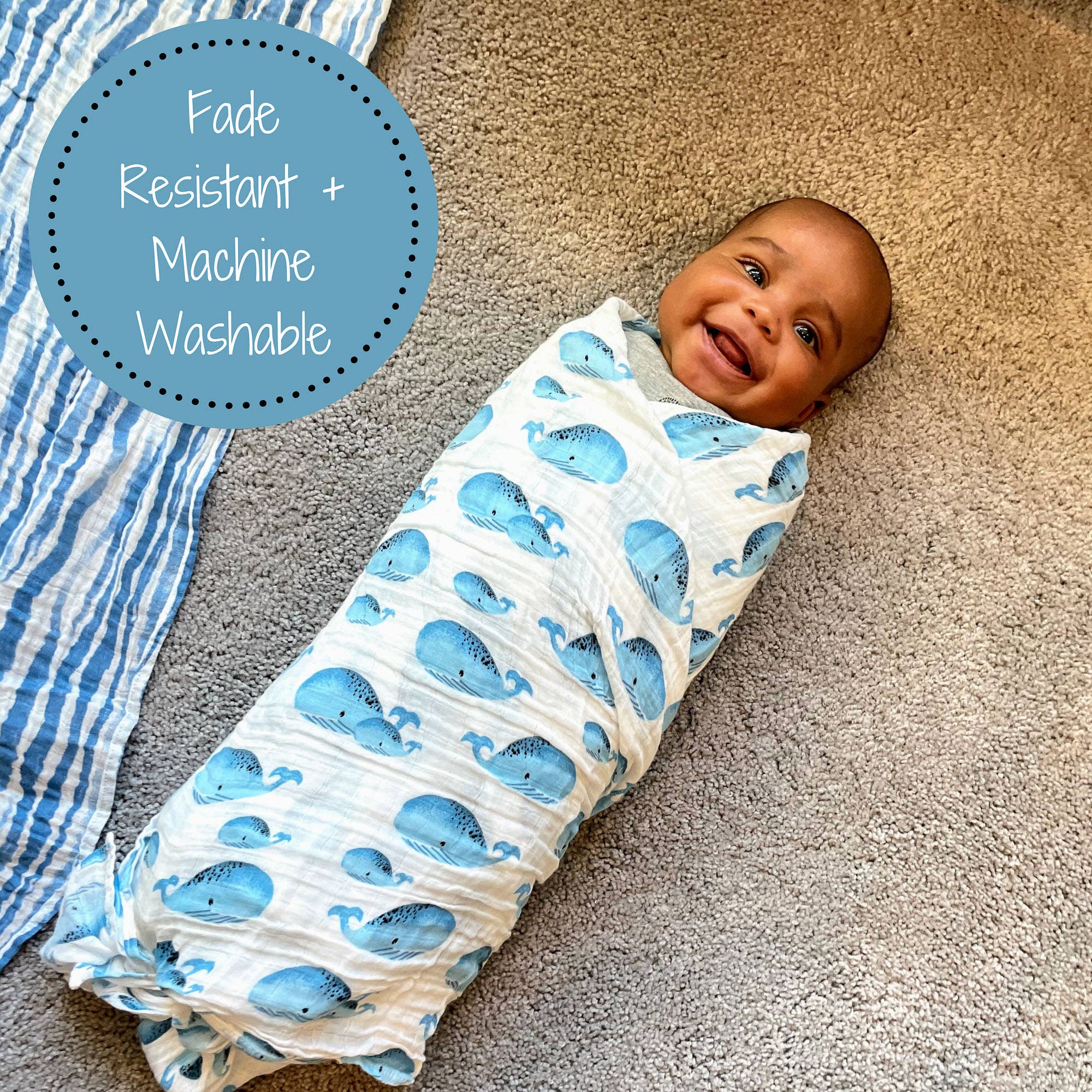 Whale Hello There - Baby Swaddle Blanket Set