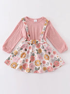 Pink Floral Print Strap Dress - Loch and Ali's Children's Boutique