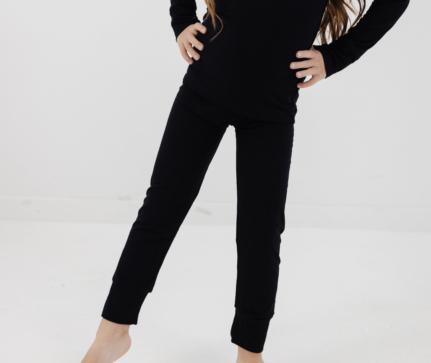 Basic Black Bamboo Kids Legging - Loch and Ali's Children's Boutique