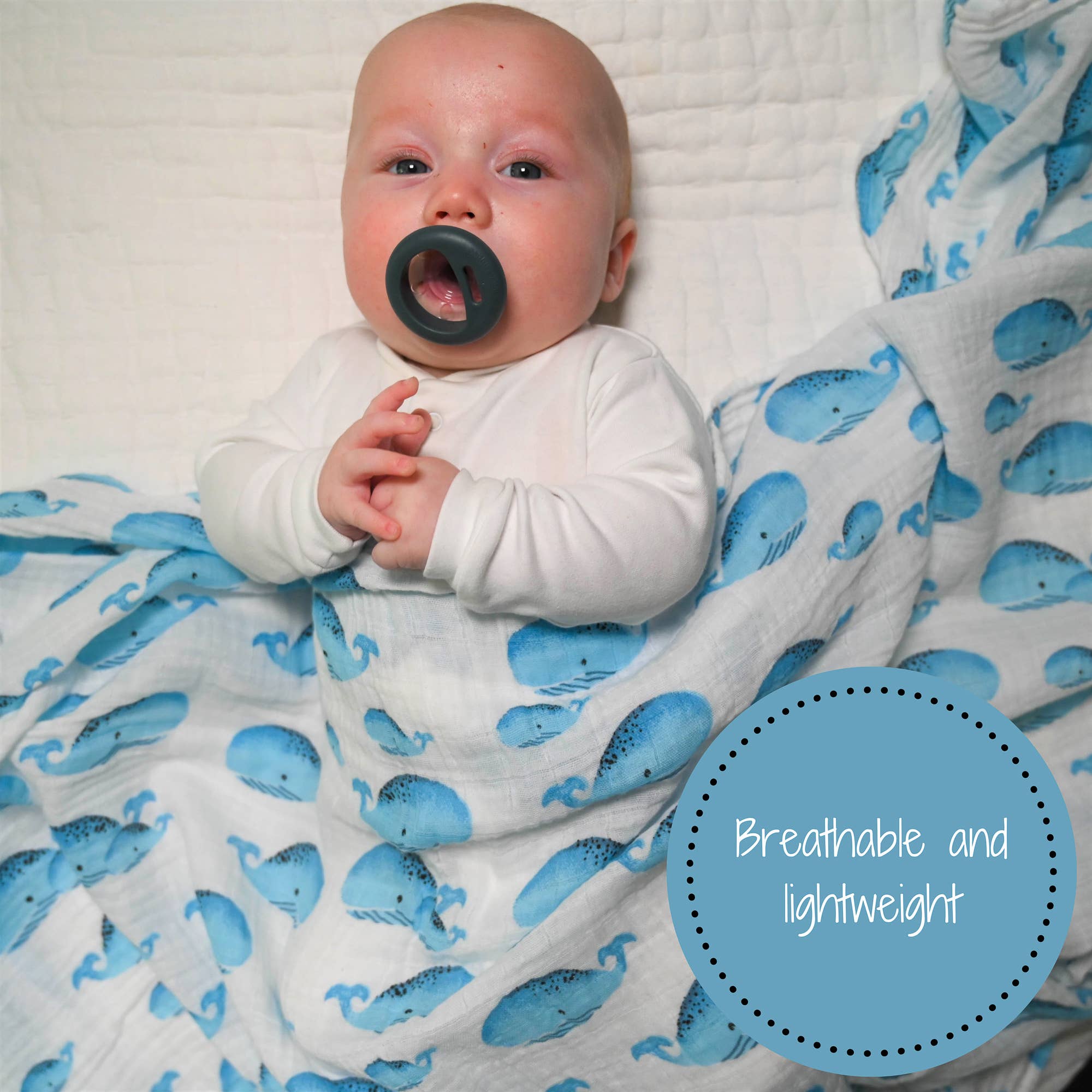 Whale Hello There - Baby Swaddle Blanket Set