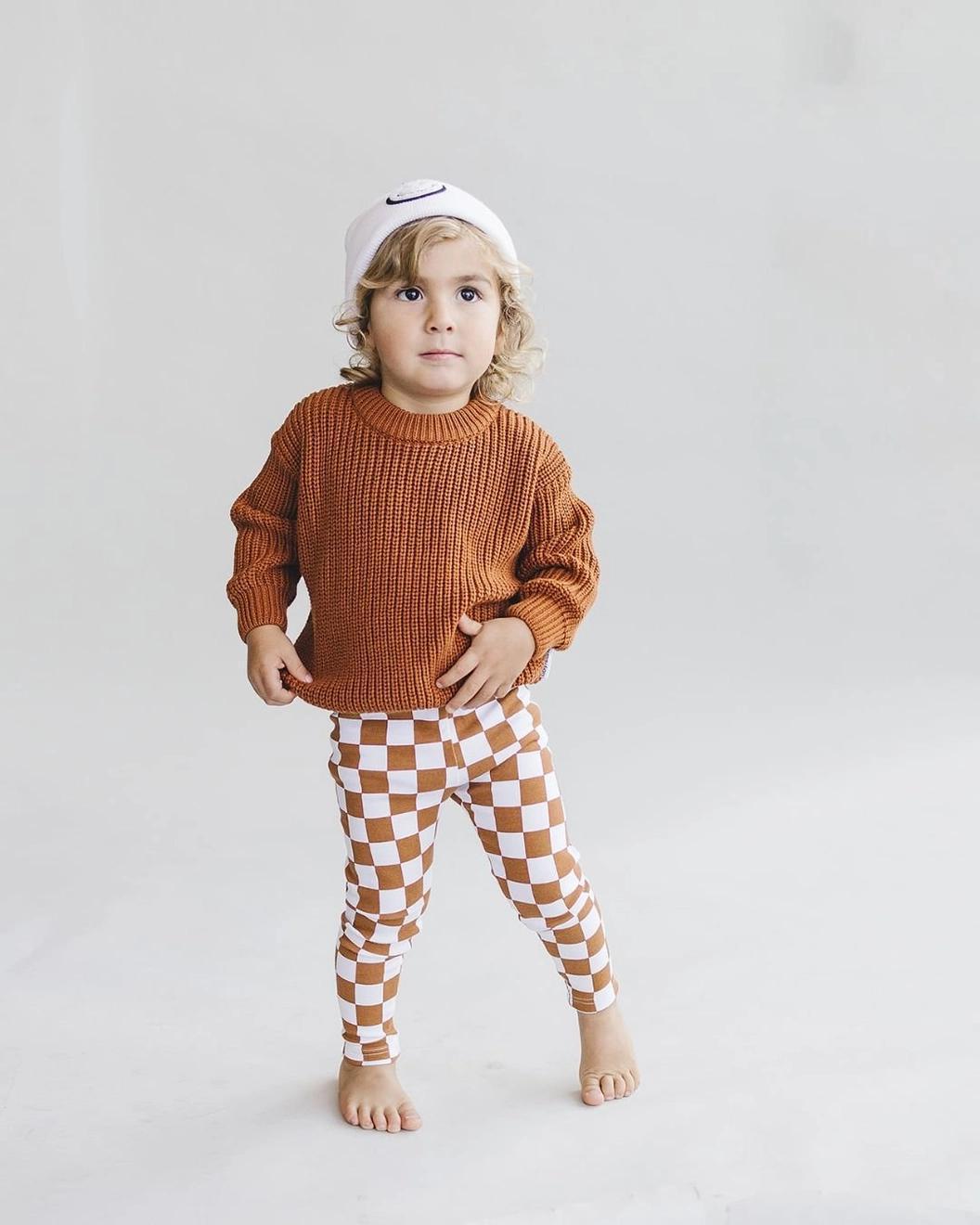 Checkered Leggings Copper