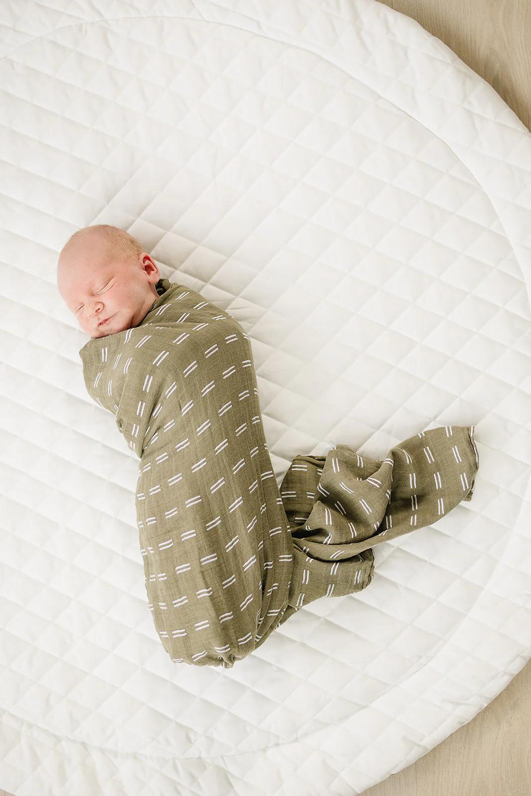 Muslin Olive Swaddle Blanket