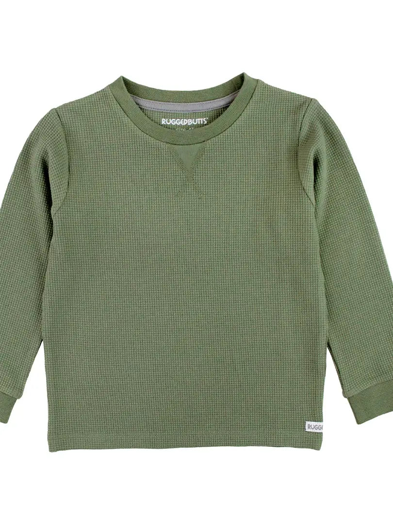 Sea Spray Waffle Knit Long Sleeve Crew Neck Shirt - Loch and Ali's Children's Boutique