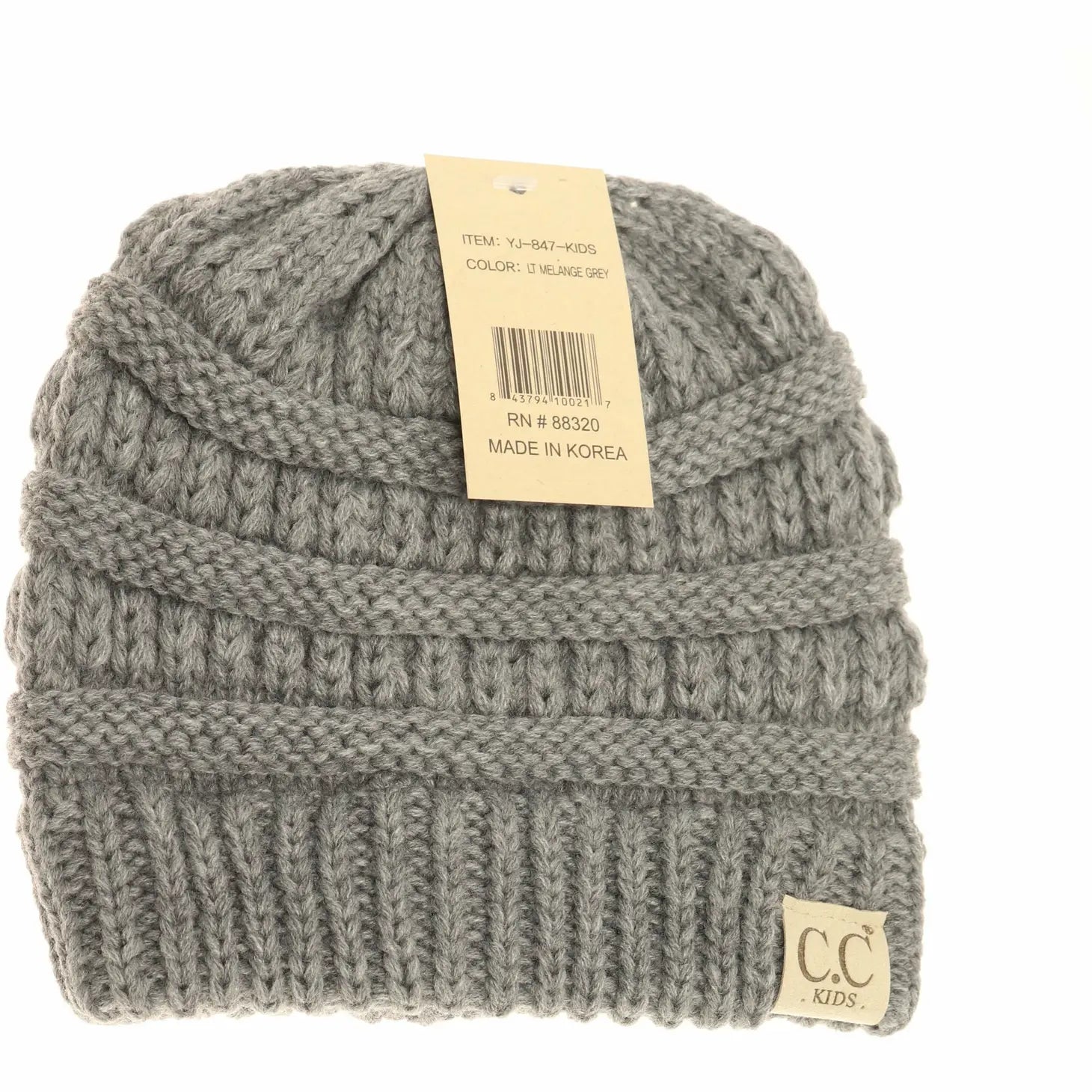 Kids Solid Cc Beanie - Grey - Loch and Ali's Children's Boutique