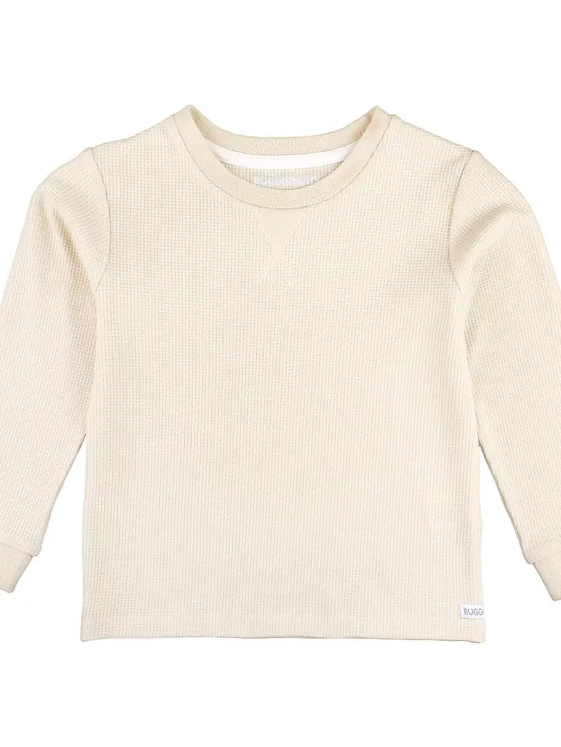 Sea Spray Waffle Knit Long Sleeve Crew Neck Shirt - Loch and Ali's Children's Boutique