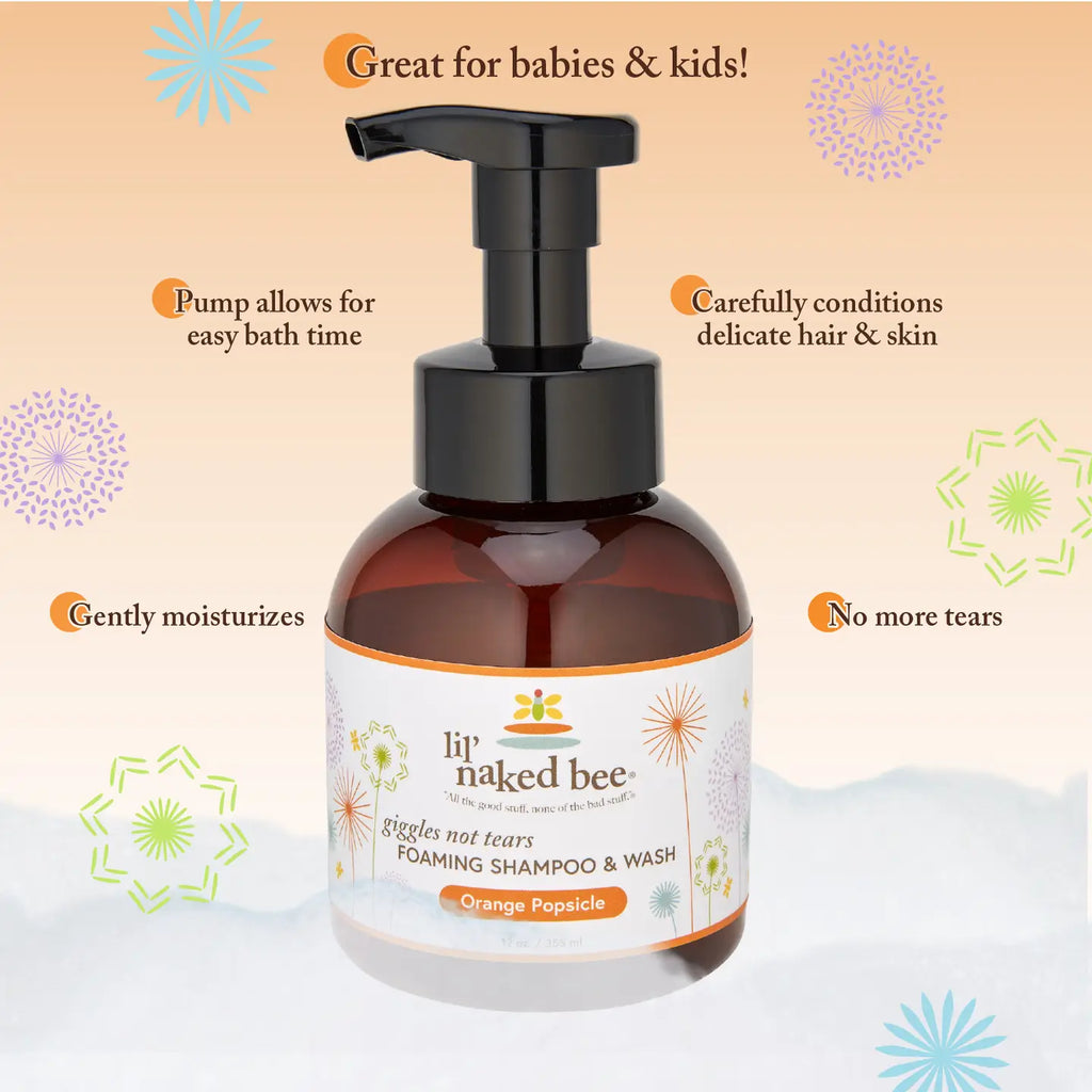 Giggles Not Tears Foaming Shampoo/Wash - Orange Popsicle 12oz