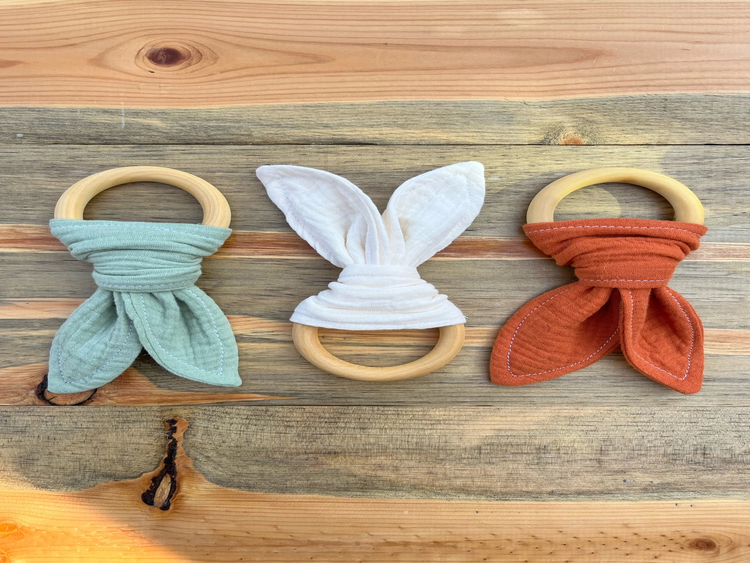 Wooden Teether with Muslin - Loch and Ali's Children's Boutique