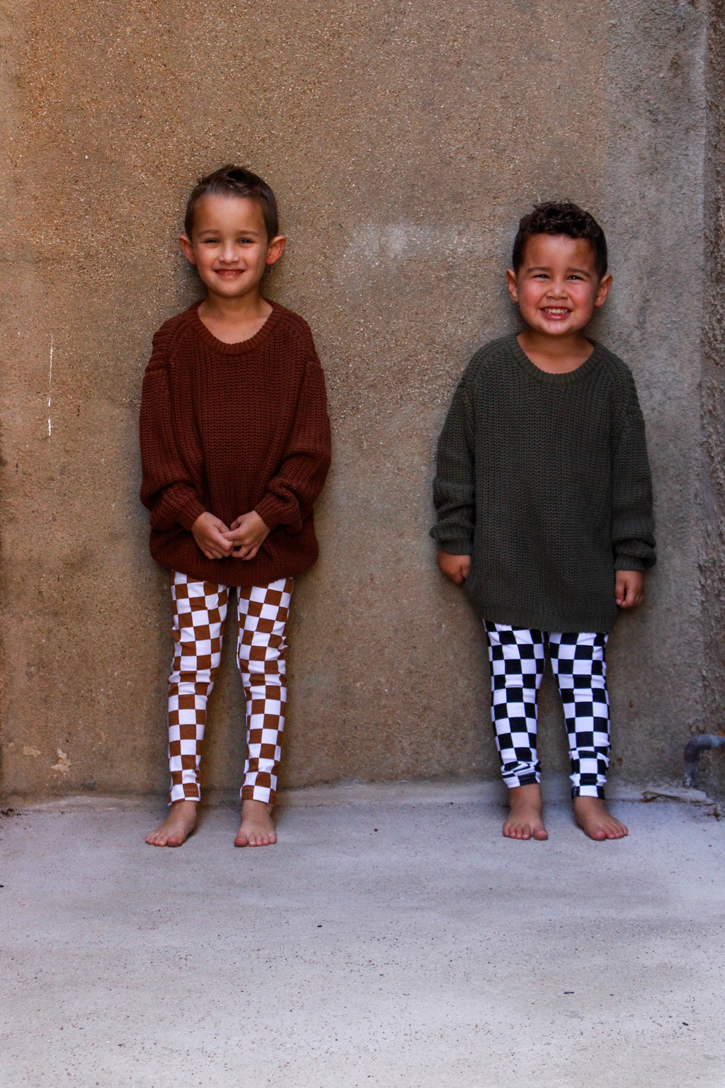 Checkered Leggings Copper