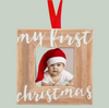 My First Christmas Wooden Holiday Picture Frame Ornament