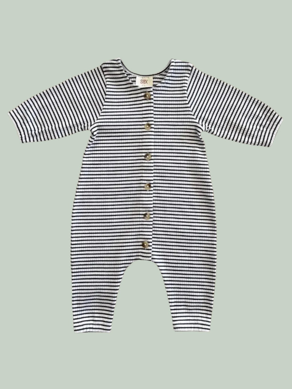 Ribbed Jumpsuit - Black & White Striped