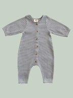 Ribbed Jumpsuit - Black & White Striped