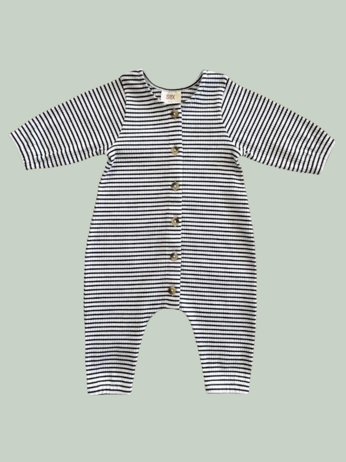 Ribbed Jumpsuit - Black & White Striped