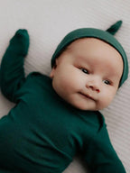 Forest Green Ribbed Knotted Gown