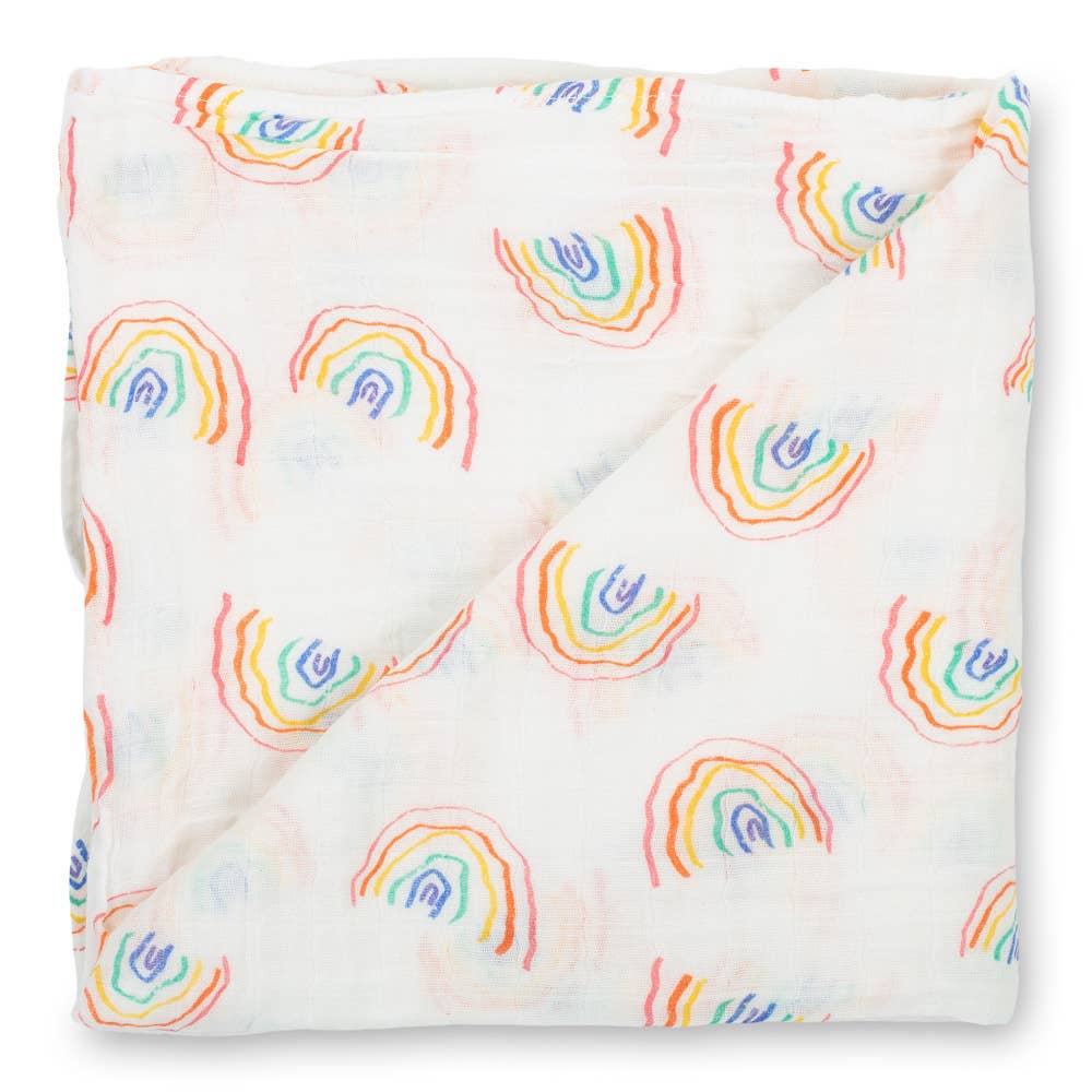 Somewhere Over The Rainbow Baby Swaddle Blanket