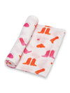 Pink Boots Baby Swaddle Blanket