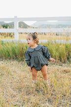 Gingham LS Bubble Romper