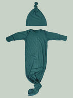 Forest Green Ribbed Knotted Gown