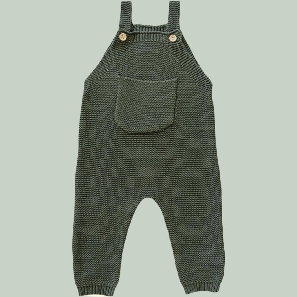 Olive Knit Overalls