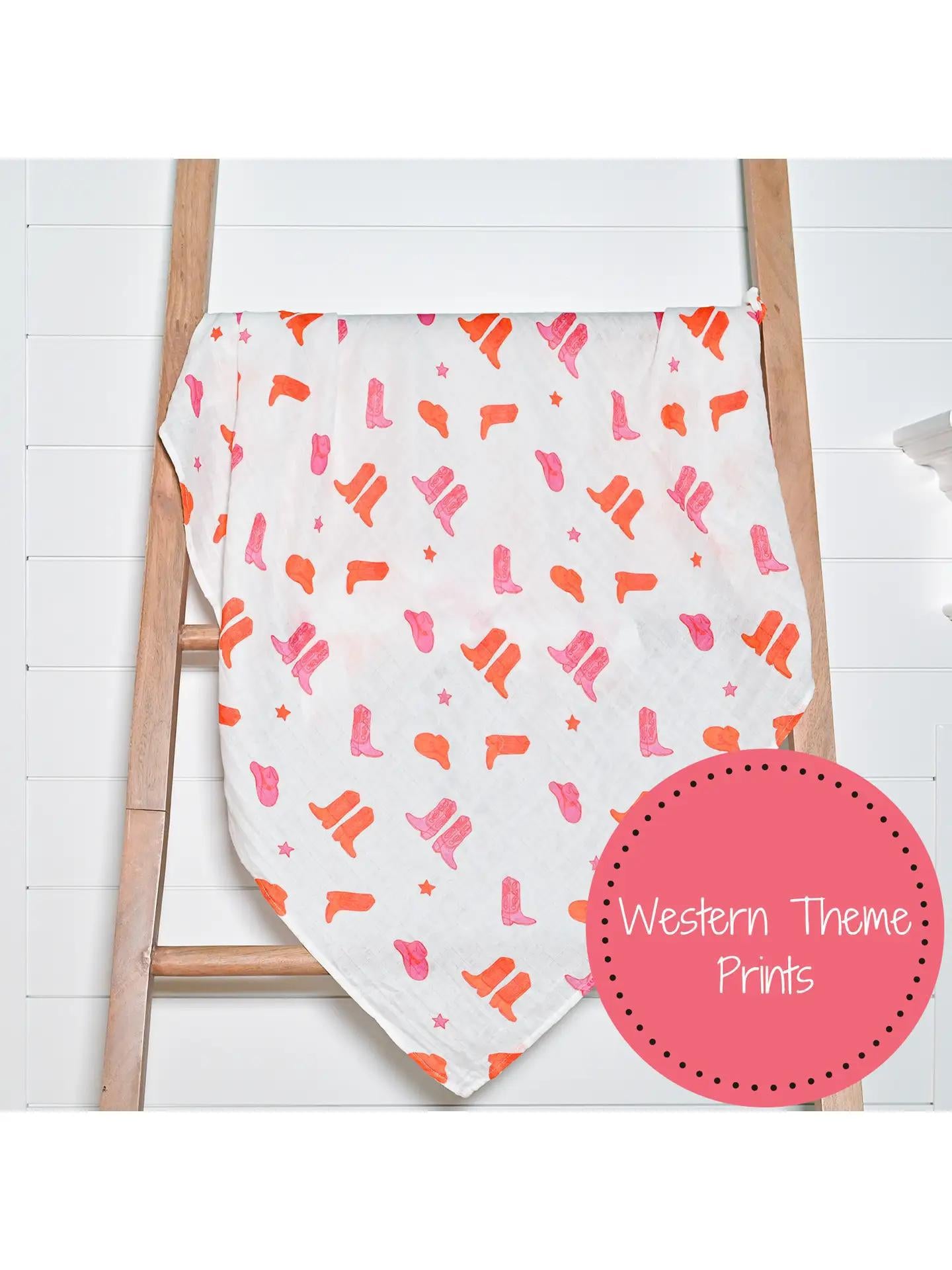 Pink Boots Baby Swaddle Blanket