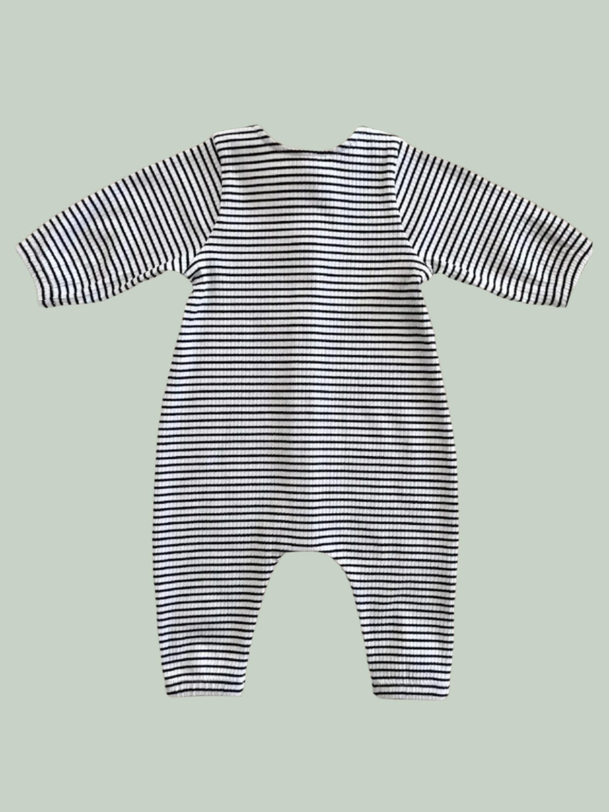 Ribbed Jumpsuit - Black & White Striped