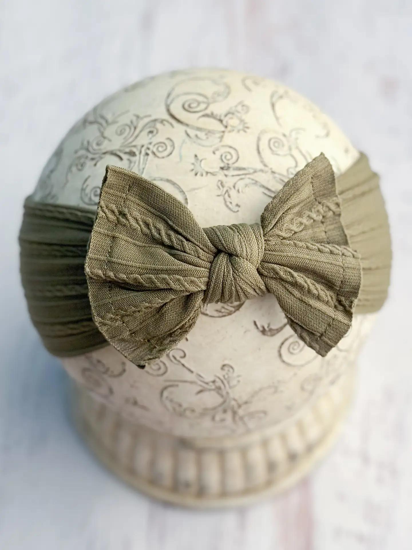 Cable Knit Bow Headband