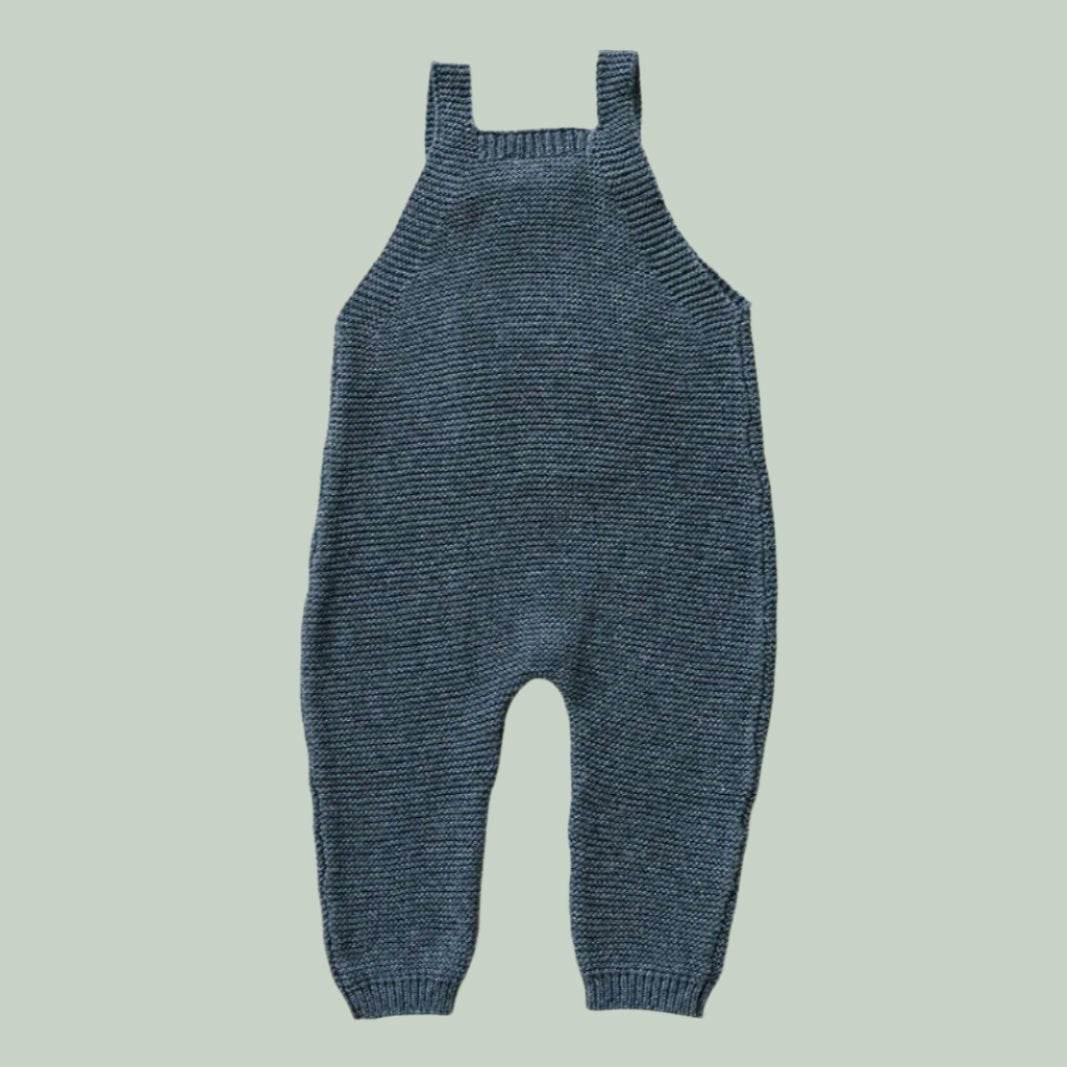 Charcoal Knit Overalls