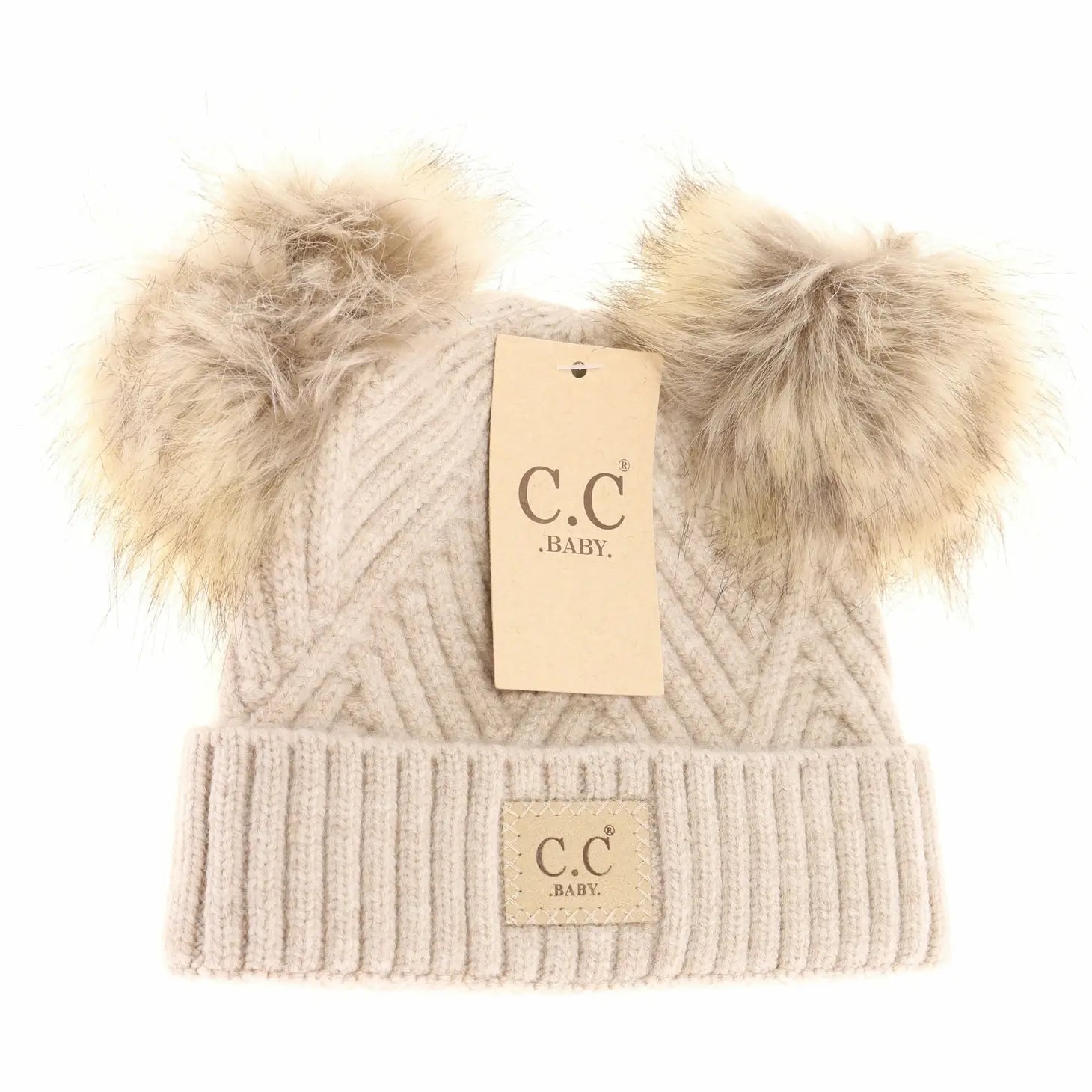 Baby Large Patch Heathered Double Pom C.C Beanie - Loch and Ali's Children's Boutique